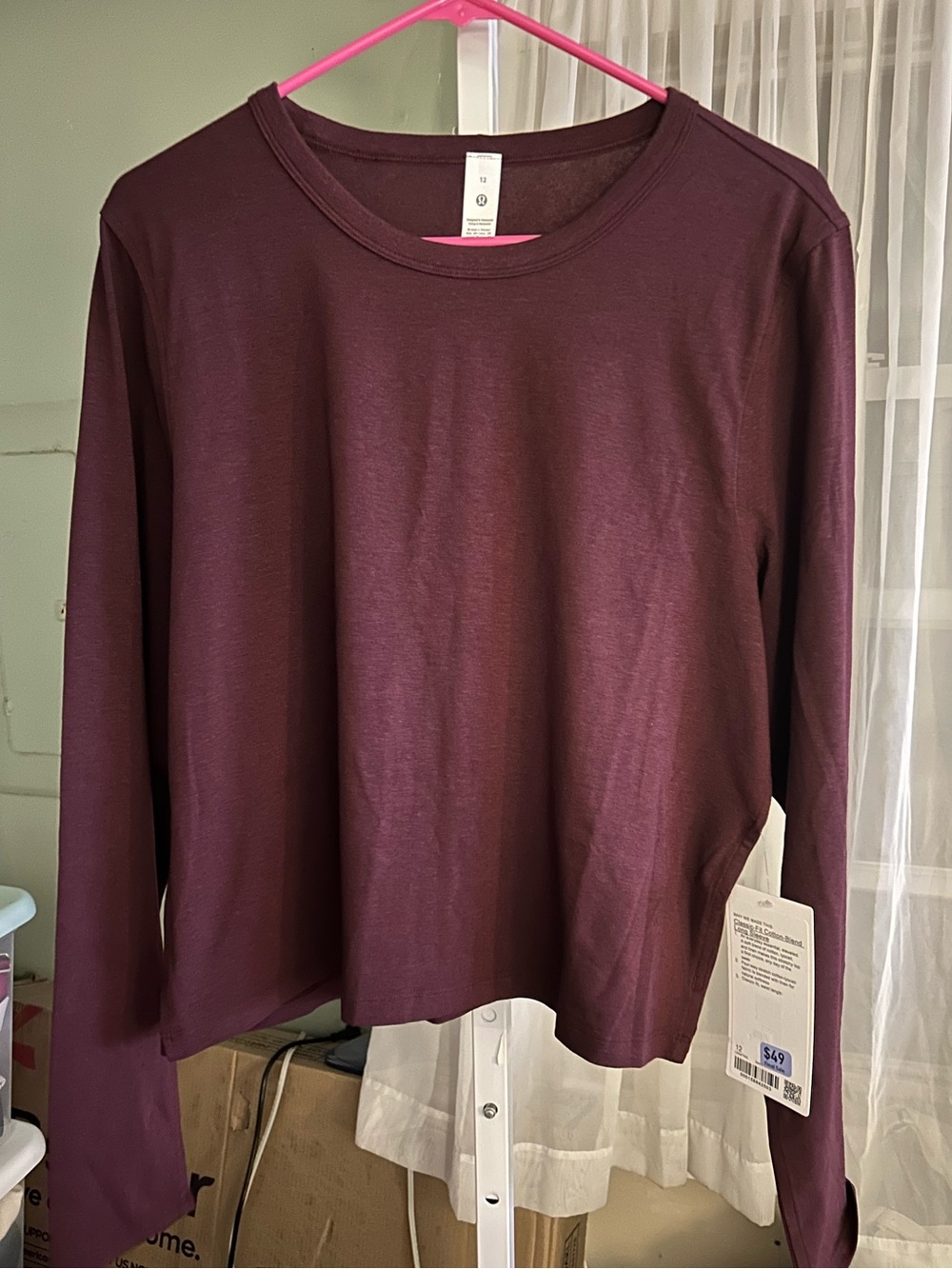 Lululemon Classic Fit Cotton Blend in the color Garnet